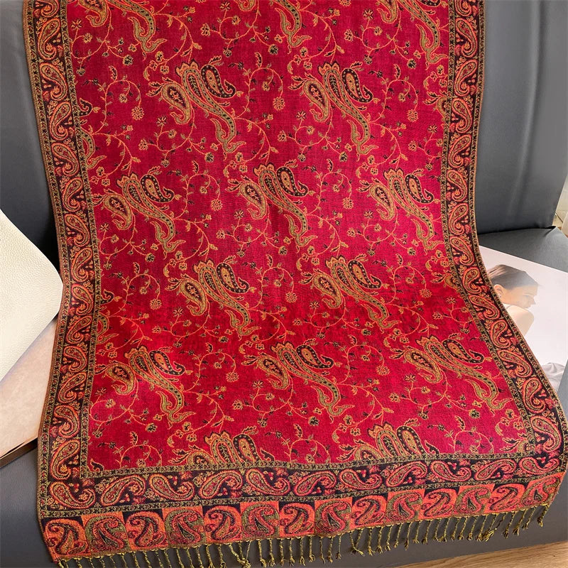 Cashmere-Feel Pashmina Shawl – Women's Warm Winter Scarf Wrap, 70 x 190 cm (27.6 x 74.8 in)