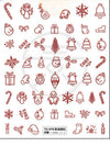 Pink Christmas Tree 5D Embossed Nail Art Stickers – Snowflake & Star Self-Adhesive Decals (4.06 x 3.15 in / 10.3 x 8 cm)