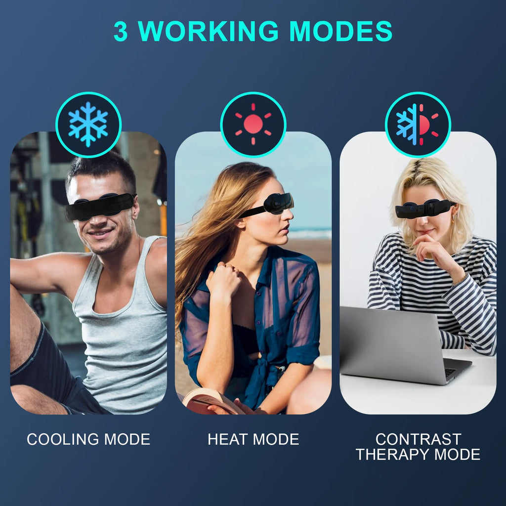 Wireless Eye Massager with Hot & Cold Compress, Bluetooth Music — Relieves Tired Eyes & Dark Circles