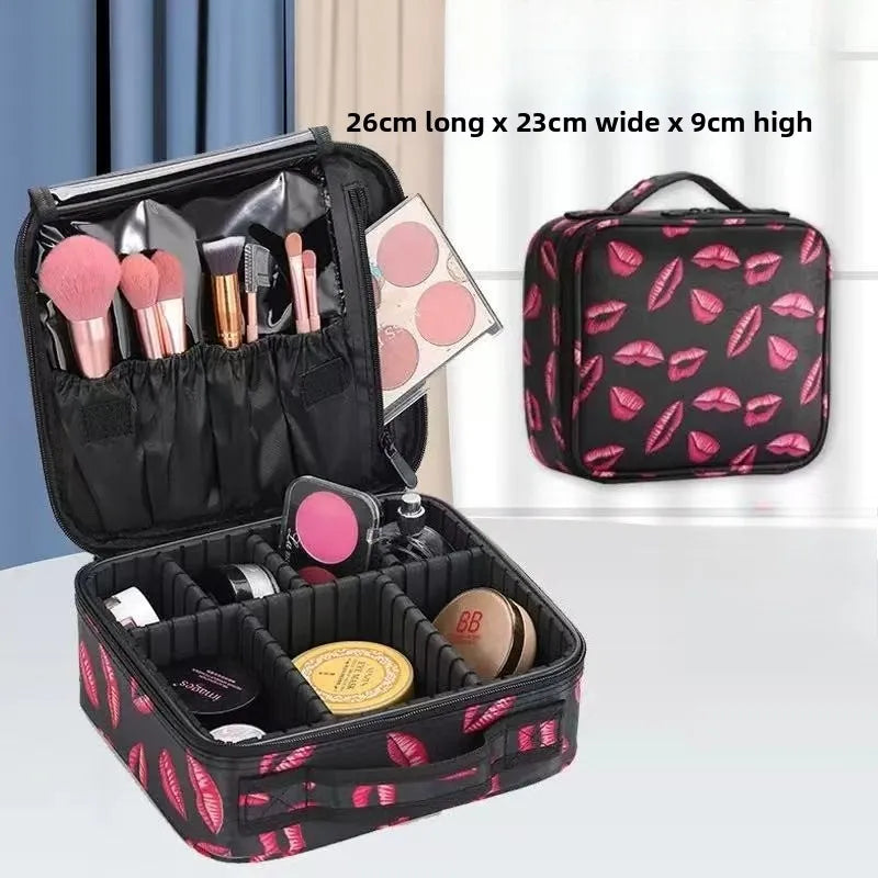 Waterproof Embroidered Makeup Bag for Women — Travel Cosmetic Brush Case & Organizer