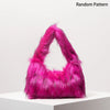 Fuzzy Dopamine Shoulder Bag for Women - Cute Charm Hobo Clutch Travel Handbag