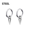Unisex Gothic Cross Stainless Steel Drop Stud Earrings - Punk Rock Hip Hop Street Jewelry, 1 Pair