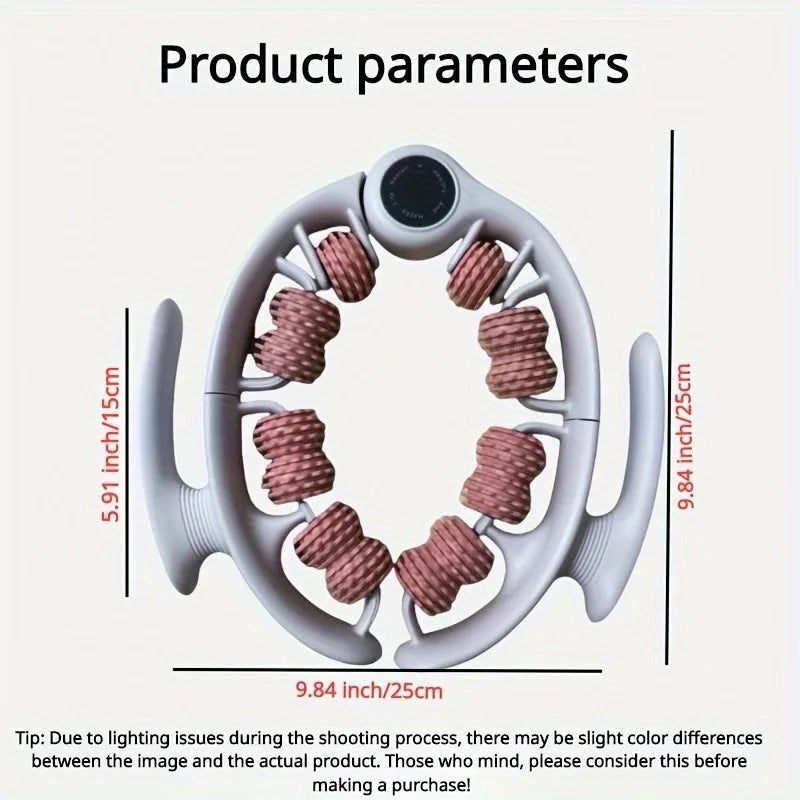 14-Wheel Yoga Fitness Roller with Leg Holders – Deep Tissue Muscle Massager & Mobility Trainer