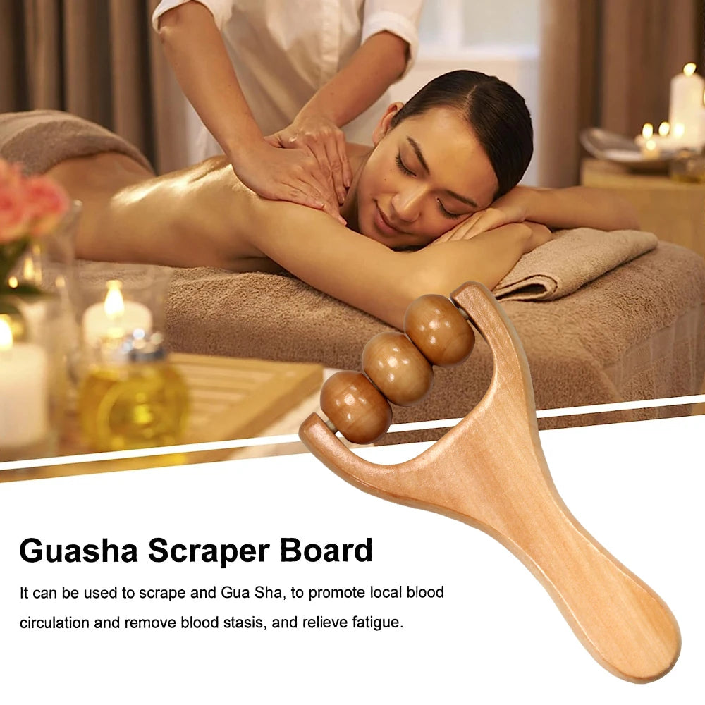 1-Pack Wooden Massage Roller - Handheld Trigger Point Massager for Neck, Back, Shoulders, Arms & Legs