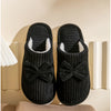 Women's Bowknot Plush Indoor Slippers – Soft Lightweight Winter House Shoes