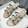 Women's Gladiator Heeled Sandals Patent Leather with Silver Rivets — 6cm Square Heel, Summer Dress Shoes