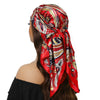 Square Satin Foulard Scarf 90 x 90 cm (35 x 35 in) Neckerchief Bandana Hijab for Women
