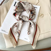 Luxury Horse Print Silk-Feel Square Scarf 70 x 70 cm (27.6 x 27.6 in) – Women's Neck, Hair, Foulard, Bandana