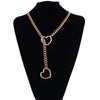 Heart Slip Chain Choker Necklace for Women, Adjustable Punk Rock Goth Love Chain Gift