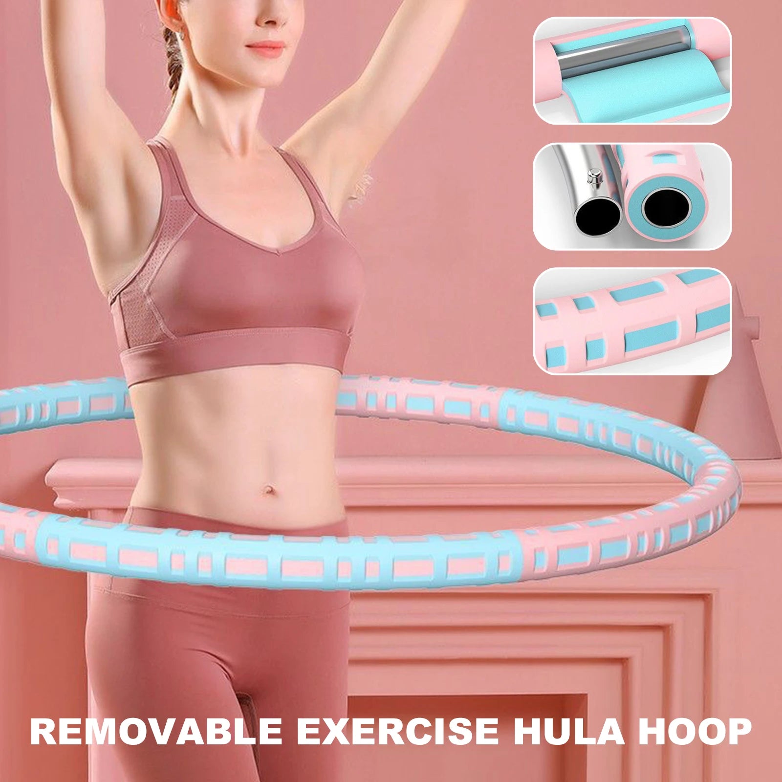 Detachable Stainless Steel Weighted Hula Hoop – Adjustable Fitness Hoop for Adults & Teens