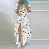 Vintage Boho Printed Maxi Shirt Dress — Turn-Down Collar Button-Front Oversized Beach Robe