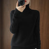 Women's Merino-Blend Mock Neck Sweater - Soft Long-Sleeve Pullover, Casual Solid Knit (Autumn/Winter)