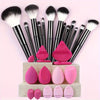 Professional Makeup Brush Set 8-29-Piece - Soft Powder, Eyeshadow & Foundation Brushes with Sponge Travel Cosmetic Kit