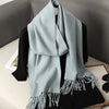 Women’s Long Winter Scarf – Cashmere Blend Shawl Hijab Wrap, Solid Colors, 200×33 cm (79×13 in) – 62 Colors