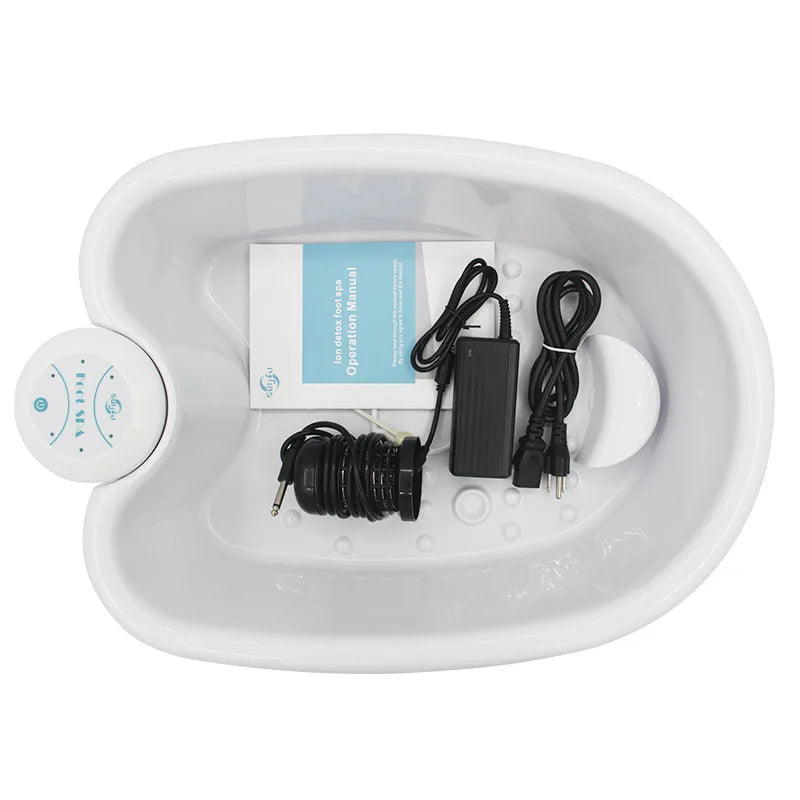 Ionic Detox Foot Spa with Basin - Electric Foot Bath Massager, Deep Tissue Vibration & Ion Array