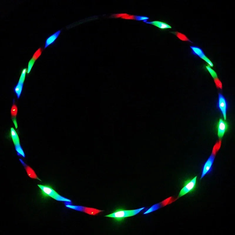LED Luminous Hula Hoop 60cm (24in) Detachable Fitness Hoop – 14-LED Waist Exercise for Weight Loss