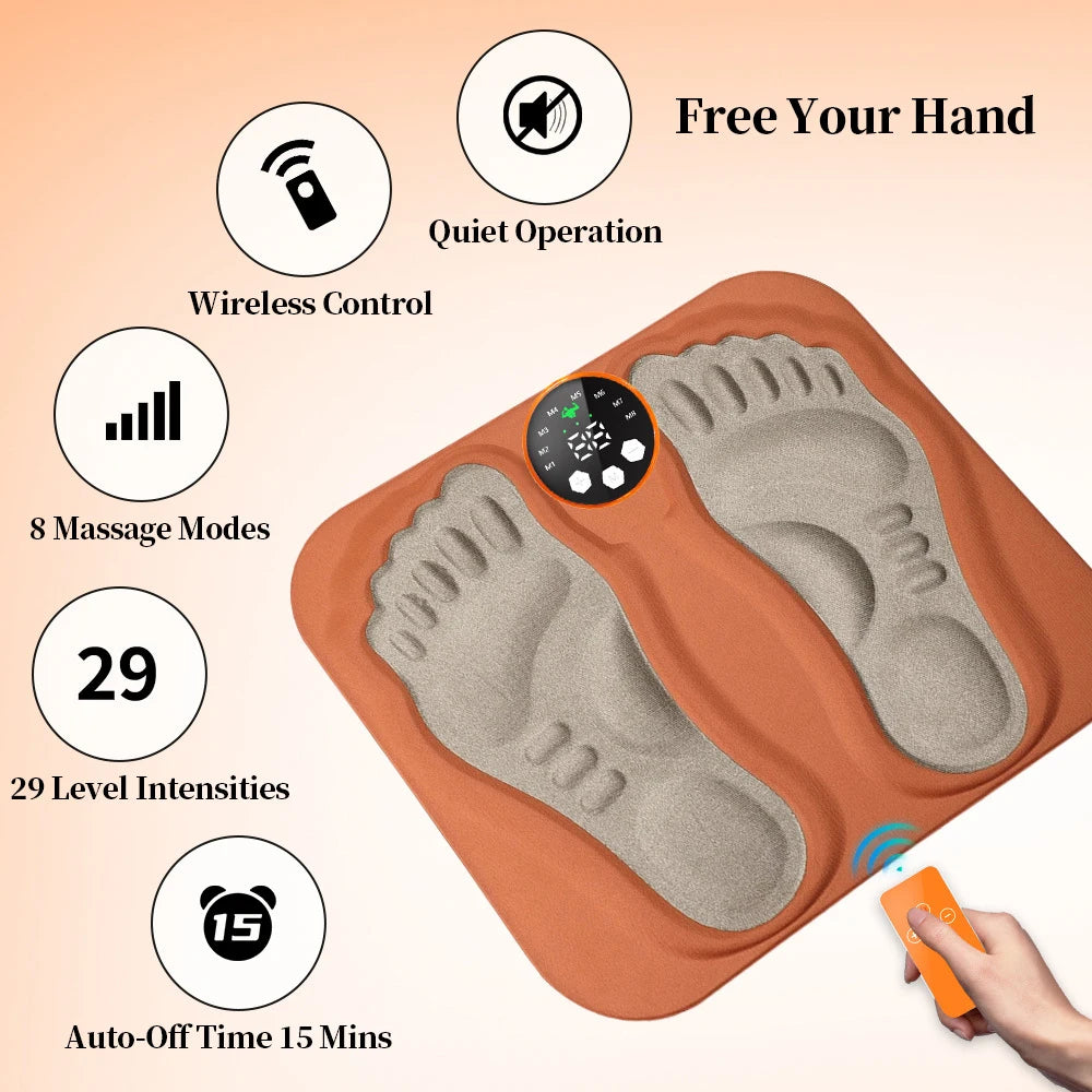 3D Foot Massage Mat – Electric EMS Leg Massager Pad, USB Rechargeable for Blood Circulation, Edema Relief & Muscle Relaxation
