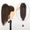 Clip-In 16-Inch (40 cm) Straight Claw Clip Ponytail Hair Extension Heat-Resistant Synthetic Blonde/Brown