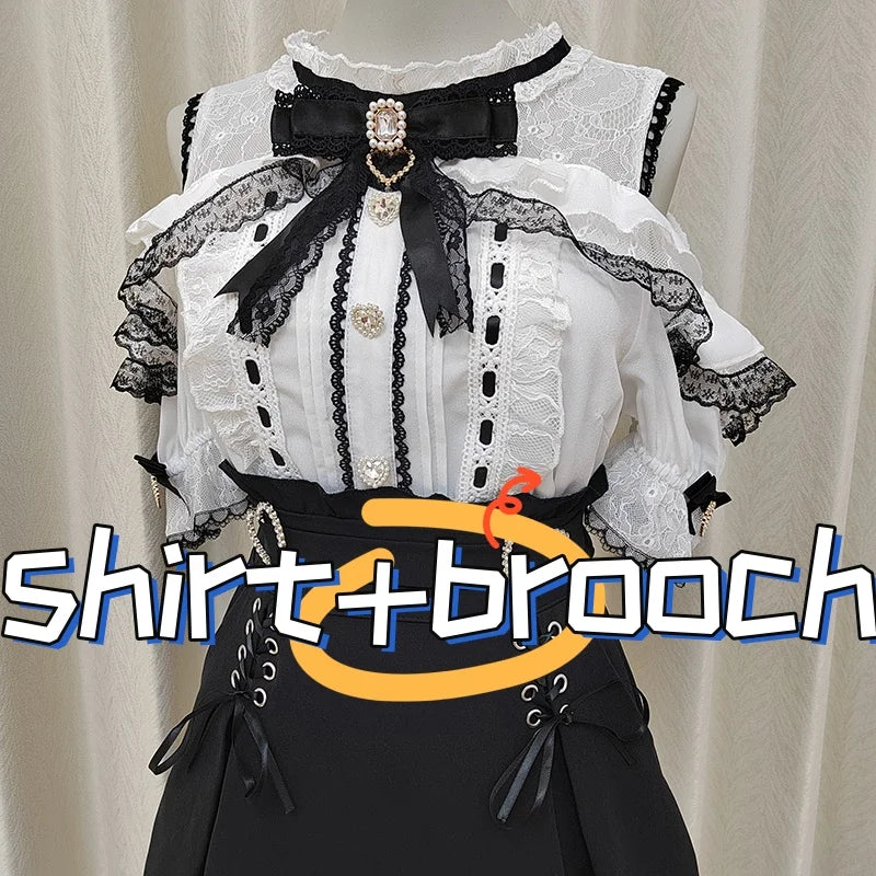 Kawaii Jirai Kei Lolita Y2K Peter Pan Collar Blouse Long Sleeve Cute Japanese-Style Aesthetic Top