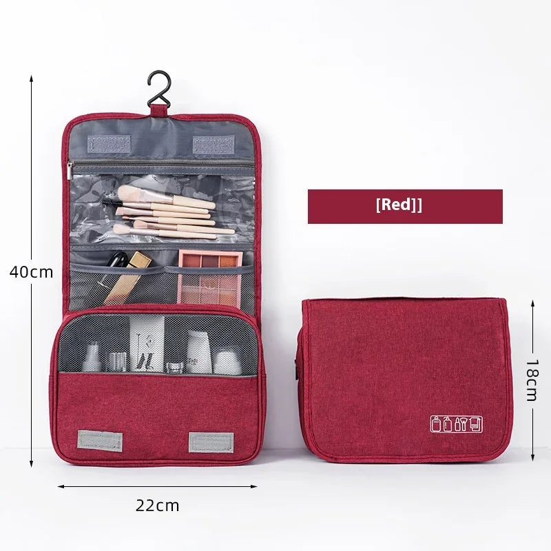 Foldable Hanging Toiletry Bag Organizer Travel Makeup and Cosmetic Case for Business Trips