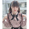 Kawaii Jirai Kei Lolita Y2K Japanese Style Peter Pan Collar Blouse Long Sleeve Sweet Bow Casual Aesthetic Top