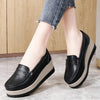 Women's Suede Slip-On Loafers – Flat Platform Moccasins, Casual Round-Toe Flats