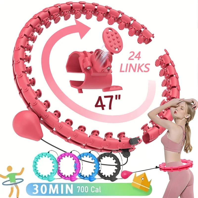 24-Section Adjustable Smart Weighted Hula Hoop – Fitness Ring for Waist Shaping & Ab Massage