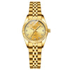 CHENXI Women's Gold Stainless Steel Quartz Watch – Small 26mm (1.02 in) Round Dial Dress Bracelet Wristwatch