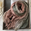 Long Gradient Blue Scarf 180 x 90 cm (71 x 35 in) – Lightweight Polyester with Cotton-Linen Feel Shawl, Pashmina Hijab Wrap for Women