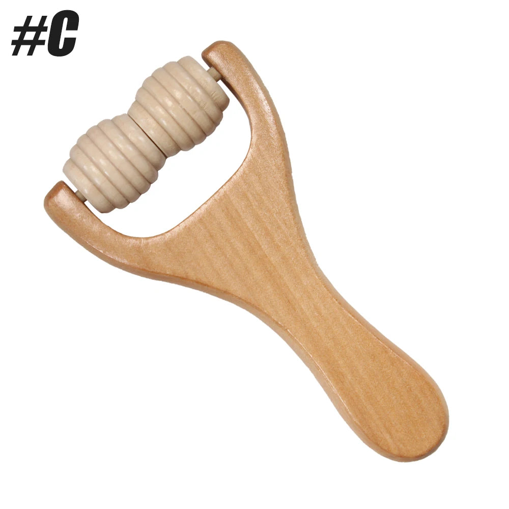 1-Pack Wooden Massage Roller - Handheld Trigger Point Massager for Neck, Back, Shoulders, Arms & Legs