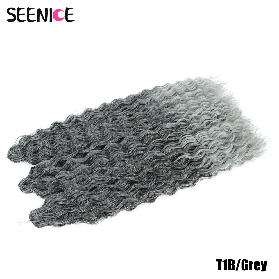 Ariel Water Wave Twist Crochet Braids – Ombre Synthetic Deep Wave Hair Extensions, 22 Inch (55 cm)