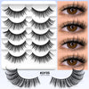 3D Faux Mink Wispy Cat-Eye False Eyelashes – 10 Pairs, Layered Natural-Look Lashes (15–20 mm / 0.59–0.79 in)