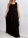 Plus Size Sleeveless Round Neck Tunic Dress 1XL-5XL Casual Knit Ankle-Length Spaghetti Strap