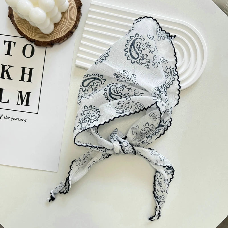 Floral Triangle Scarf for Women - Versatile Neck Shawl, Head Wrap & Bandana, 31.5–39.4 in (80–100 cm), Polyester