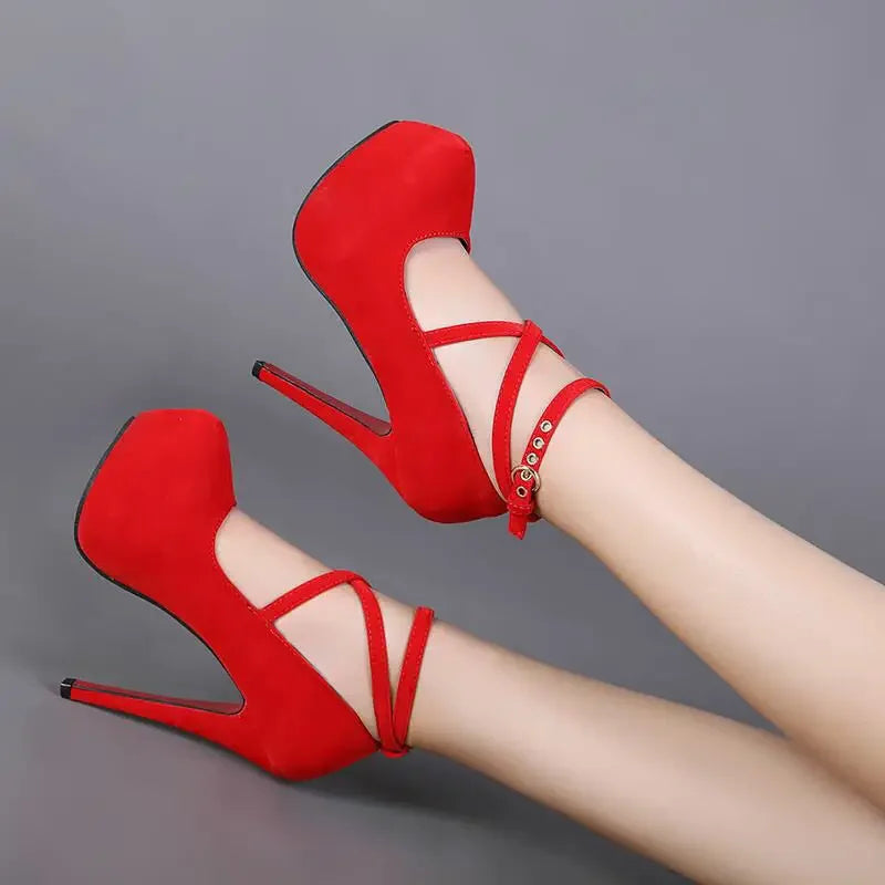Women's Pointed Toe Buckle Slingback Pumps High Heel Fashion Sandals