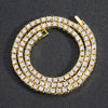 5mm Iced Out Tennis Chain Necklace 20in (50.8cm) Silver Rhinestone Choker