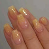 24-Pack Glossy Pink Medium Square Press-On Nails Full-Cover False Nails for Women