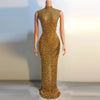 Crystal Embellished Long Prom Dress Elegant Bridal & Party Evening Gown