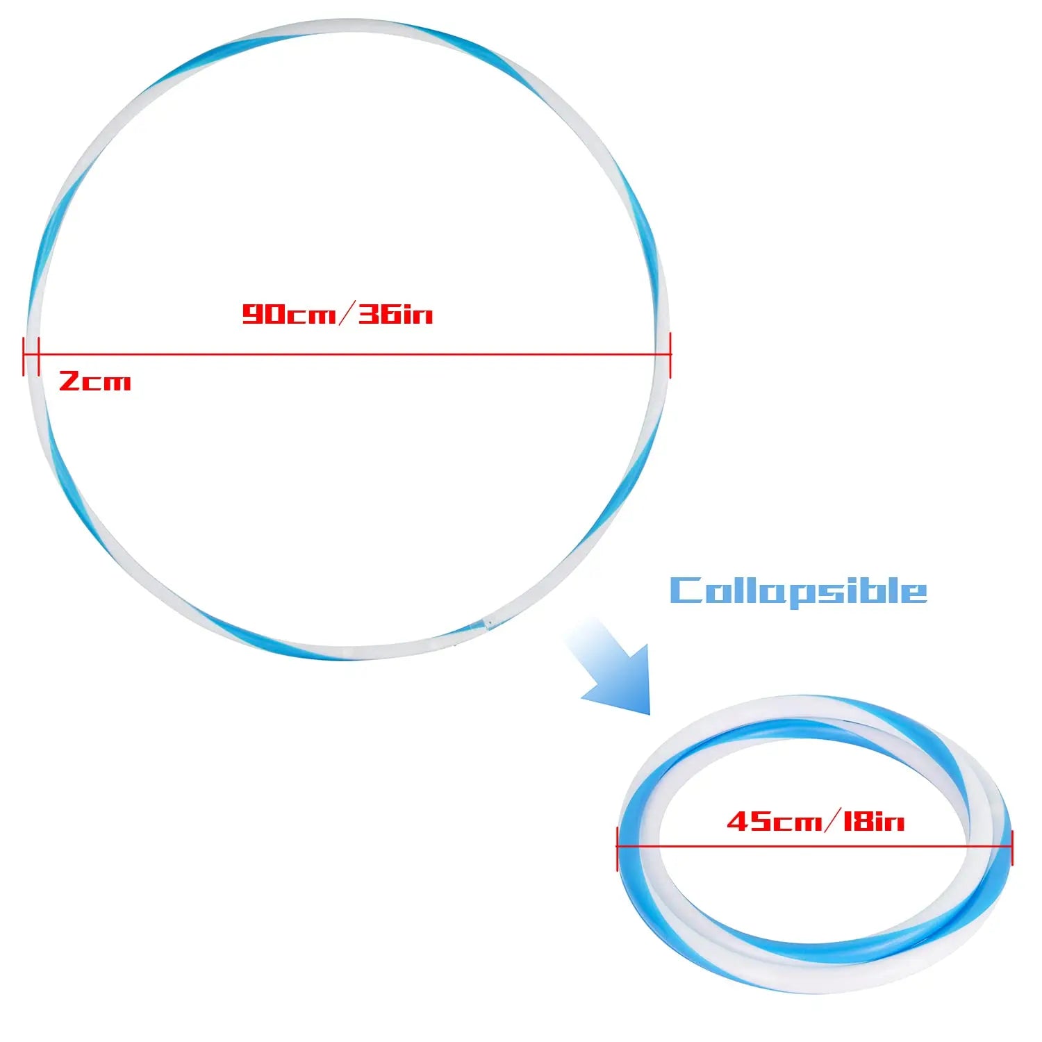LED Luminous Hula Hoop – Removable Fitness Hoop 60–90 cm (24–35 in) with LED Lights for Weight Loss & Home Gym