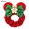 Disney Mouse Ears Sequin Velvet Bow Elastic Headband 4 in (10 cm) – Women's & Girls Party Hair Accessory