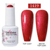 Red Semi-Permanent UV Gel Nail Polish 15ml (0.5 fl oz) Top & Base Hybrid