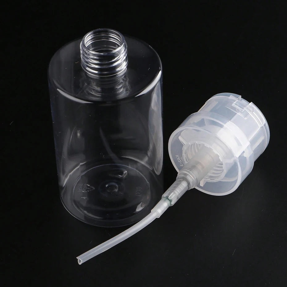 200ml (6.8 fl oz) Refillable Pump Bottle for Nail Polish Remover Press Dispenser — Manicure & Makeup Cleaner