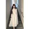 French Vintage Plaid Midi Dress - Women's A-Line Square Neck for Office, Evening & Spring