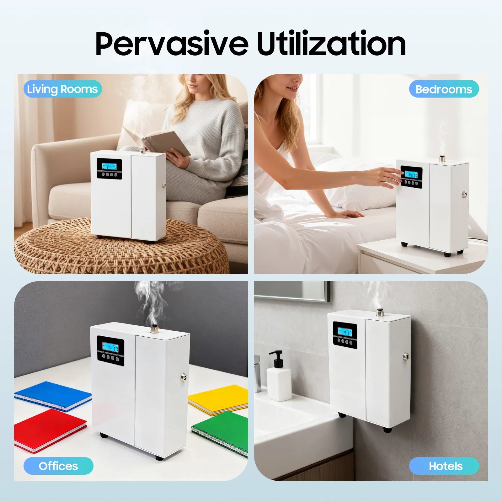 Smart Aroma Diffuser 150ml (5.07oz) Wall‑Mount & Freestanding Scent Machine with Timer for Home and Office