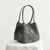 Personalized Faux Suede Bucket Bag for Women – Custom Letter Shoulder Tote, Luxury Party Handbag