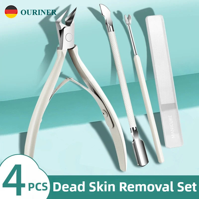 Stainless Steel Toenail Clipper Set – Ingrown & Thick Toenail Nipper Manicure Pedicure Kit
