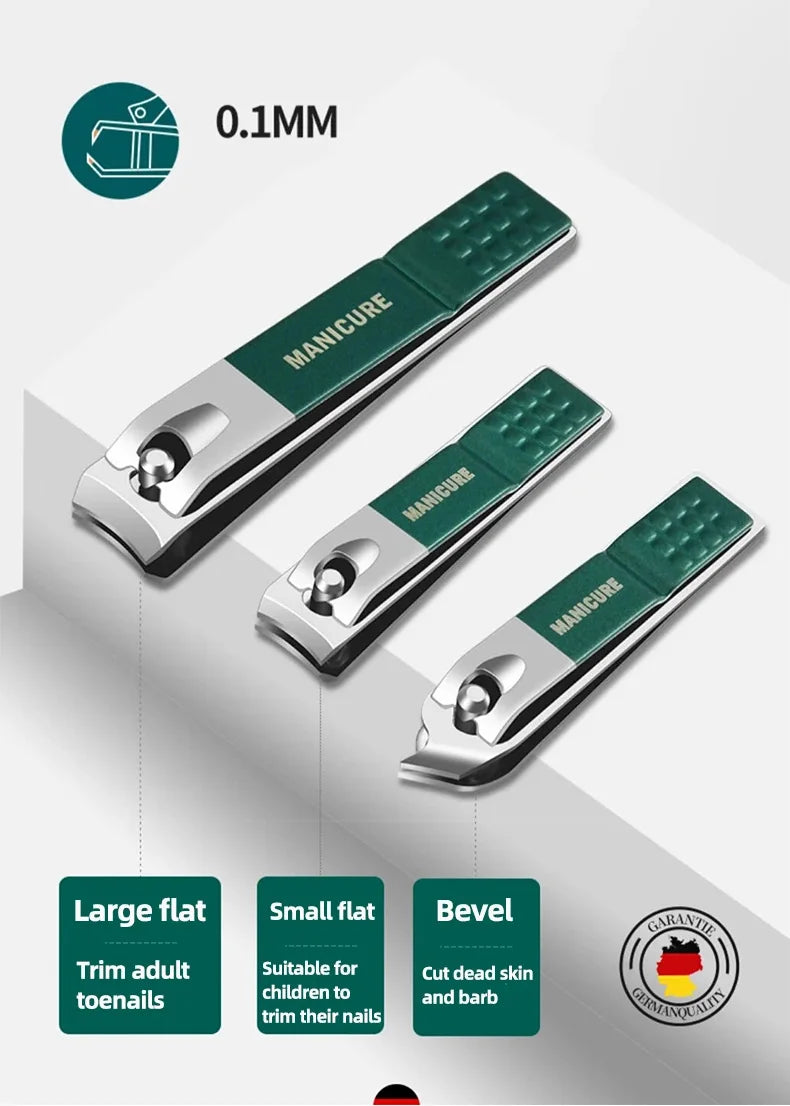 6-9 Piece Stainless Steel Manicure & Pedicure Set with Leather Case - Professional Nail Clippers & Grooming Tools Gift