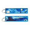 Anime Embroidered Keychain Double-Sided Key Fob 3 x 13 cm (1.2 x 5.1 in) for Backpacks Cars Motorcycles Gift