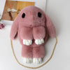 Plush Bunny Faux Fur Crossbody Bag with Chain Strap - Cute Women’s Shoulder Messenger Purse (21 Colors)