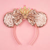 Disney Mickey Mouse Sequin Ears Headband with Bow - Halloween Party Cosplay Hairband for Women & Kids